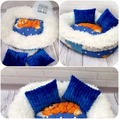 Лежанка Човник 60*50 Teddy blue () в Будиночки, Будки, Лежаки.