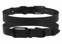 Нашийник Шкіряний BronzeDog Classic з металевою фурнітурою Чорний, Розмір 2XS, Обхват шиї 19-26 см. Ширина 1,0 см. (Bronzedog) в амуніція для собак.