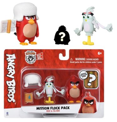 Игровая фигурка Jazwares Angry Birds ANB Mission Flock Ред и Сильвер