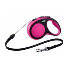 Рулетка NEW COMFORT S 8m/12kg (трос) рожева (Flexi) в амуніція для собак.