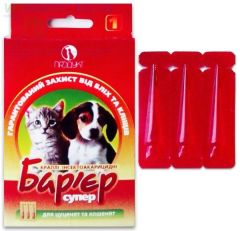 Барьер супер 1 для щенков и котят 3 х 0,5 мл (Продукт) в Капли на холку (spot-on).
