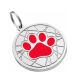 Эмалированный Адресник для Собак BronzeDog Лапка на Фоне Объемной Паутинки Красный Размер S (Bronzedog) в Амуниция для собак.