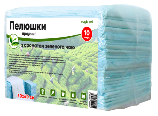 Пеленки ежедневные с ароматом зеленого чая 60*60см, 38г/4г (10шт) () в Расходные материалы.