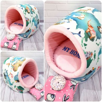 ДОМИК 42*42*45 Animal pink () в Домики, Будки, Лежаки.