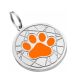 Эмалированный Адресник для Собак BronzeDog Лапка на Фоне Объемной Паутинки Оранжевый Размер S (Bronzedog) в Амуниция для собак.