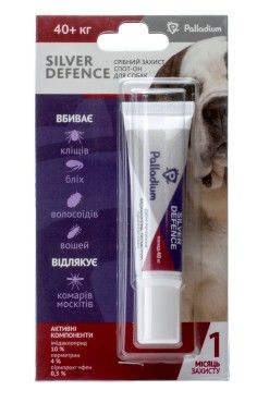 Капли Палладиум серии Серебряная Защита для собак от 40+ кг, 1 пипетка 8 мл Капли Палладиум серии Серебряная Защита для собак от 40+ кг, 1 пипетка 8 мл (Palladium) в Капли на холку (spot-on).