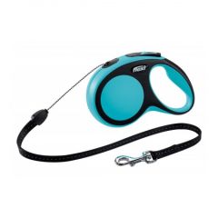 Рулетка NEW COMFORT S 8m/12kg (трос) синя (Flexi) в амуніція для собак.