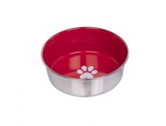 73472 Миска д / соб сталь Паф червона обтяжена, нековзаюча 2,7л Ноббі () в Посуд для собак.
