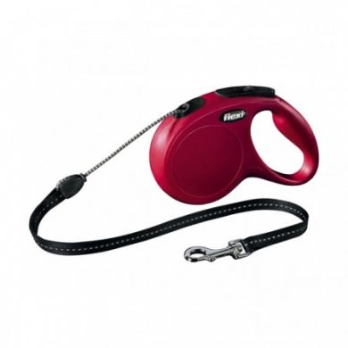 Рулетка NEW CLASSIC М 5m/20kg (трос) красная (Flexi) в Амуниция для собак.