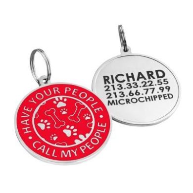 Эмалированный Адресник для Собак BronzeDog Have Your People Call My People Красный Размер S (Bronzedog) в Амуниция для собак.