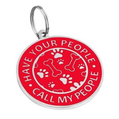 Эмалированный Адресник для Собак BronzeDog Have Your People Call My People Красный Размер S (Bronzedog) в Амуниция для собак.