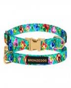 Ошейник Bronzedog Urban Folk Нейлоновый c Металлической пряжкой Ментоловый, Размер ХS, Обхват шеи 18-30 см, Ширина 1 см. (Bronzedog) в Амуниция для собак.