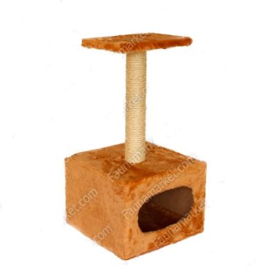 ДІМ ПРЯМИЙ когтеточка Сізаль (буд35 * 35 * 25стовп d6, леж.20 * 30, h68) Коричневий () в Будиночки, Будки, Лежаки.