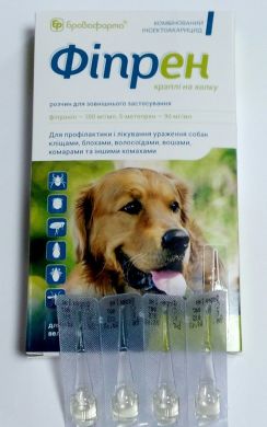 Капли Фипрен инсекто-акарицидные для собак от блох и клещей №4  (Бровафарма) в Капли на холку (spot-on).