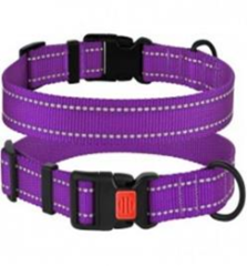 Ошейник BronzeDog Active Нейлоновый со Светоотражением и Пластиковой Пряжкой Фиолетовый, Размер M Обхват шеи 30-40 см. Ширина 2 см. (Bronzedog) в Амуниция для собак.