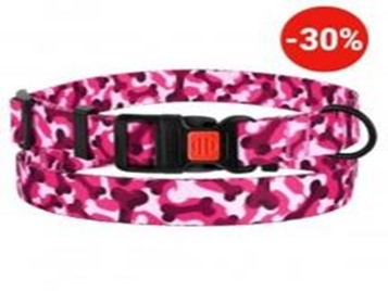 Ошейник BronzeDog Urban Camo Нейлоновый с Пластиковой Пряжкой Розовый, Размер M, Обхват шеи 30-40 см, Ширина 2 см. (Bronzedog) в Амуниция для собак.