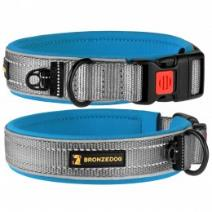 Нашийник для Собак BronzeDog Sport Сіро - Блакитний, Розмір M, Обхват шиї, 36-43 см. Ширина 2 см. (Bronzedog) в амуніція для собак.