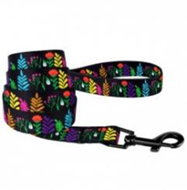 Поводок BronzeDog Urban Цветы Нейлоновый Черный, Размер XS, Длина 152 см, Ширина 1 см. (Bronzedog) в Амуниция для собак.