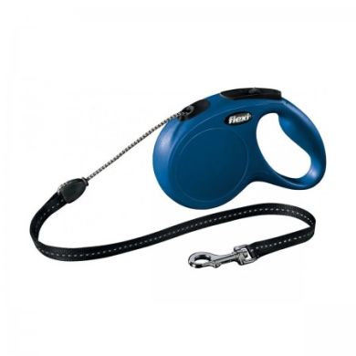 Рулетка NEW CLASSIC М 5m/20kg (трос) синяя (Flexi) в Амуниция для собак.