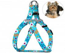 Шлея для Собак Мелких Пород и Котов BronzeDog Urban Цветы Ментоловая, Размер 2XS, Обхват груди 24-30 см, Ширина 1,0 см. (Bronzedog) в Амуниция для собак.