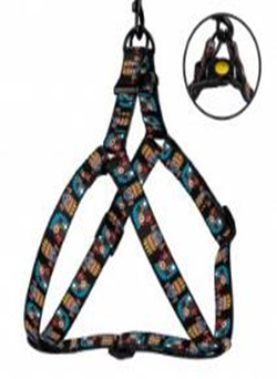 Шлея для Собак BronzeDog Urban Маски Нейлоновая c Металлической Фурнитурой Черная, Размер L, Обхват груди 58-71 см, Ширина 2,5 см. (Bronzedog) в Амуниция для собак.