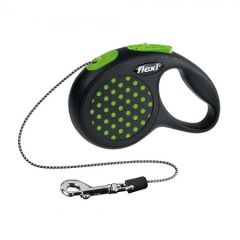 Рулетка DESIGN XS 3m / 8kg (трос) зелений горошок (Flexi) в амуніція для собак.