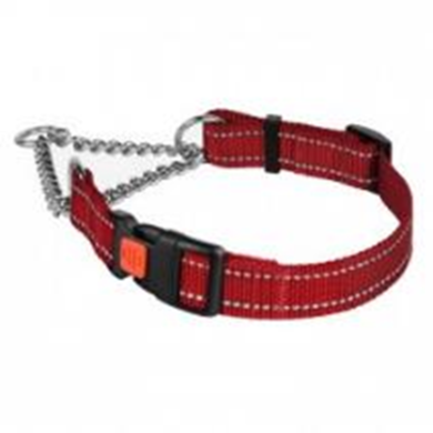 Ошейник Мартингейл BronzeDog Active Нейлоновый с Пластиковой Пряжкой и Светоотражением Красный, Размер М, Обхват шеи 35-43 см, Ширина 2 см. (Bronzedog) в Амуниция для собак.