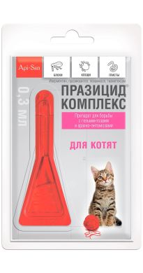 Празицид комплекс для котят 1 * 0,3 Празицид комплекс для котят 1 * 0,3 (АПИ-САН) в Капли на холку (spot-on).