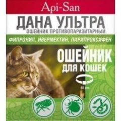 Ошейник противопаразитарный Дана Ультра для кошек 40 см (АПИ-САН) в Ошейники.