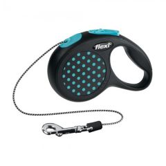 Рулетка DESIGN XS 3m / 8kg (трос) синій горошок (Flexi) в амуніція для собак.