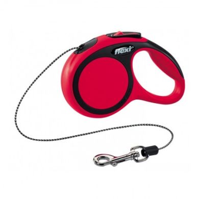 Рулетка NEW COMFORT XS 3m/8kg (трос) красная (Flexi) в Амуниция для собак.