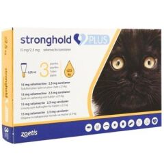 Стронгхолд Плюс 15 мг/2,5 мг капли для кошек до 2,5 кг 3 пип (Zoetis) в Капли на холку (spot-on).