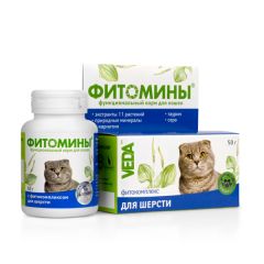 Фітоміни для шерсті котів 50 г (Веда) в Вітаміни та харчові добавки.