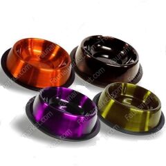 Миска метал на рез. цветная d12см 220мл М112 () в Посуда для собак.