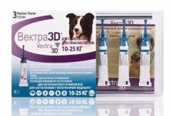 Вектра 3D краплі інсектоакарицидні для собак 10 - 25 кг, 3 шт х 3,6 мл (CEVA) в Краплі на холку (spot-on).