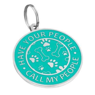 Эмалированный Адресник для Собак BronzeDog Have Your People Call My People Бирюзовый Размер S  (Bronzedog) в Амуниция для собак.
