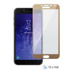 Защитное стекло 2E Samsung Galaxy J4 2018 2.5D Gold border FG