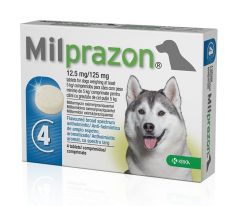 Мілпразон для собак до 25 кг 12,5 мг/125мг   4 таб (KRKA) в Антигельмінтики.