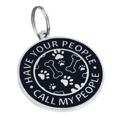 Эмалированный Адресник для Собак BronzeDog Have Your People Call My People Черный Размер L (Bronzedog) в Амуниция для собак.