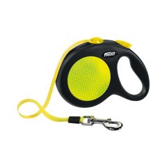 Рулетка NEON L 5m (стрічка) чорна (Flexi) в амуніція для собак.