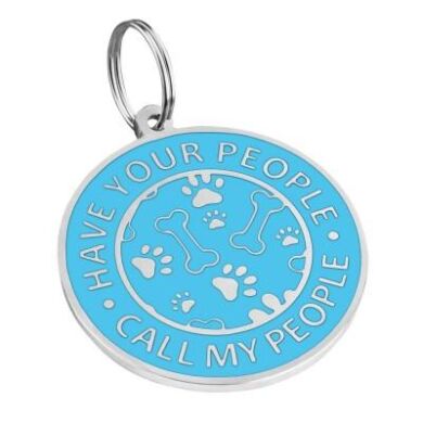 Эмалированный Адресник для Собак BronzeDog Have Your People Call My People Голубой Размер L (Bronzedog) в Амуниция для собак.