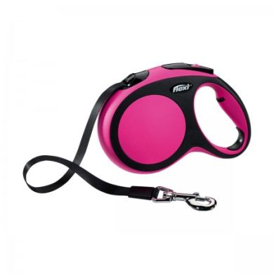 Рулетка NEW COMFORT L 5m/60kg (лента) розовая (Flexi) в Амуниция для собак.