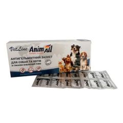 Таблетки AnimAll ВетЛайн от глистов для котов и собак антигельминтная защита (50 таб) (Animal) в Антигельминтики.