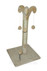 АРЛЕКІН когтеточка ДЖУТ (основа 37 * 37, стовп h 67,3 куля на пруж) Бежева () в Будиночки, Будки, Лежаки.