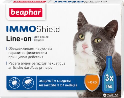 Беафар IMMO SHIELD капли против блох для котов и котят №3 (Beaphar (Нідерланди)) в Краплі на холку (spot-on).