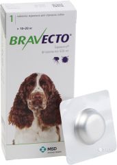 Бравекто для собак від 10 до 20 кг (500 мг ) (Интервет (Нидерланды)) в Таблетки від бліх та кліщів.