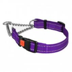 Нашийник Мартингейл BronzeDog Active Нейлоновий з Пластиковою Пряжкою і світловідбиванням Фіолетовий, Розмір М, Обхват шиї 35-43 см, Ширина 2 см. (Bronzedog) в амуніція для собак.