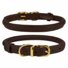 Нашийник Круглий Шкіряний BronzeDog Premium Crazy Темно-Коричневий, Розмір XS Обхват шиї 18-25 см. Діаметр 0,7 см. (Bronzedog) в амуніція для собак.
