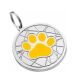 Эмалированный Адресник для Собак BronzeDog Лапка на Фоне Объемной Паутинки Желтый (Bronzedog) в Амуниция для собак.