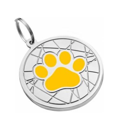 Эмалированный Адресник для Собак BronzeDog Лапка на Фоне Объемной Паутинки Желтый Эмалированный Адресник для Собак BronzeDog Лапка на Фоне Объемной Паутинки Желтый (Bronzedog) в Амуниция для собак.